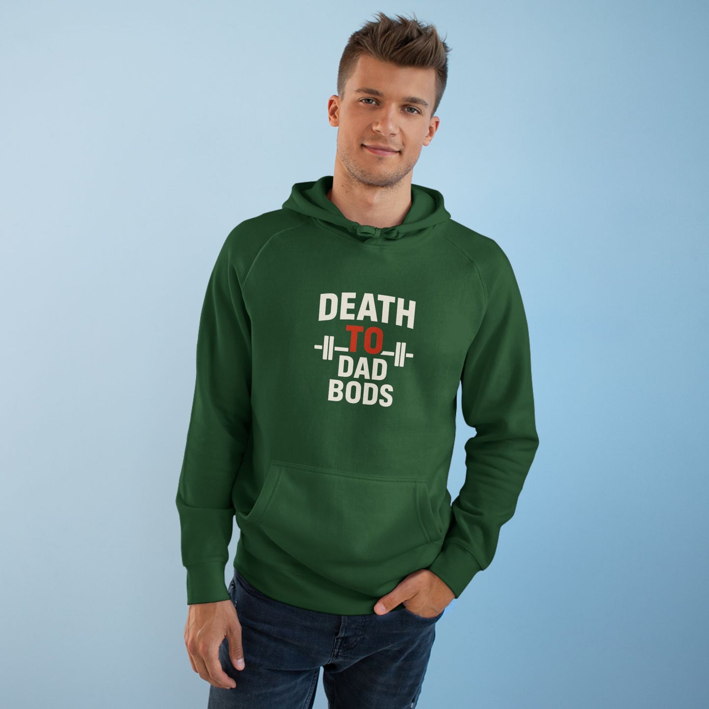 Death to Dad Bods Unisex Hoodie For Fitness Lovers, Comfortable Casual Wear, Gym Motivation, Father’s Day Present