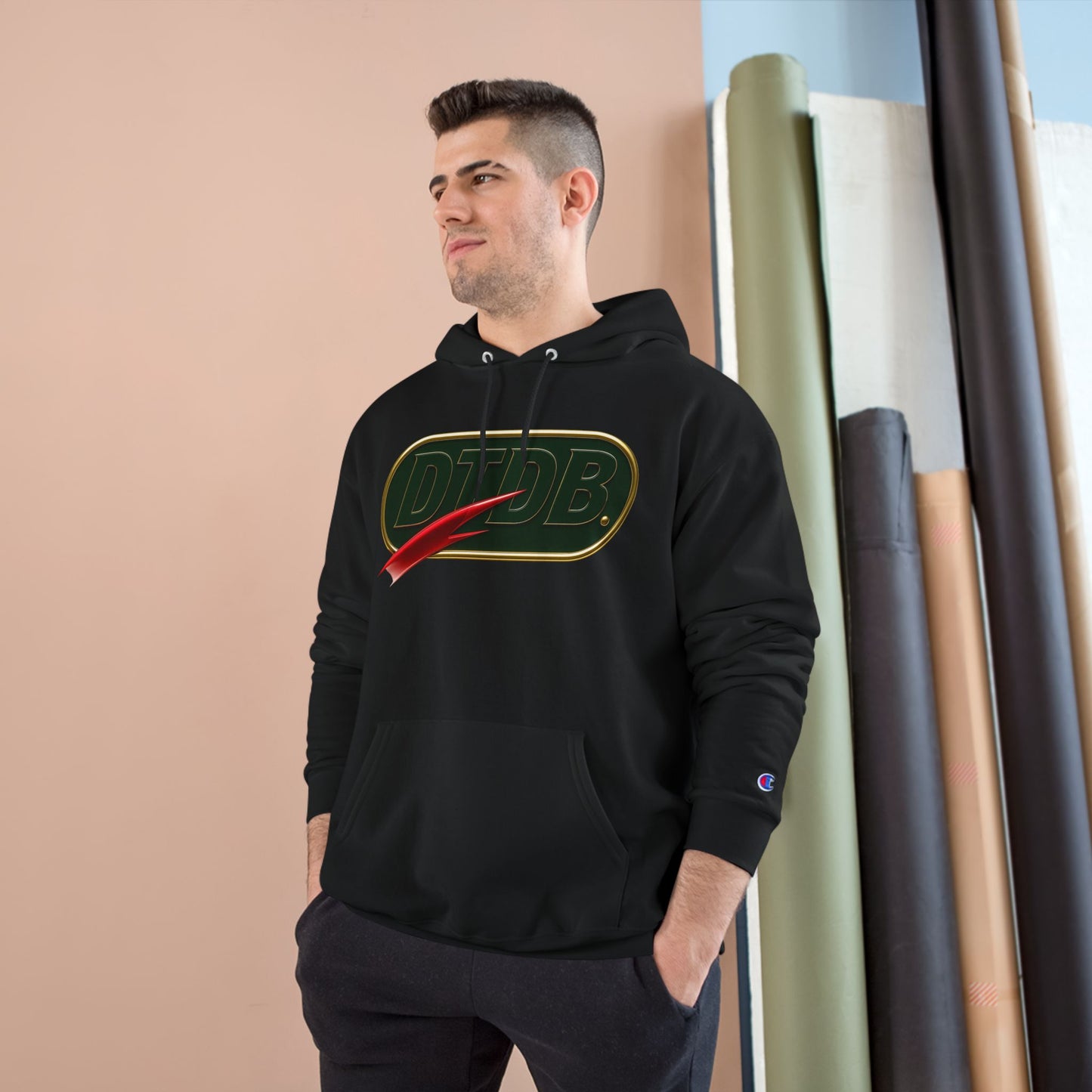 DTDB Champion Hoodie - Trendy Unisex Sweatshirt for Casual Style, Gift for Him/Her, Streetwear Essentials, Cozy Pullover